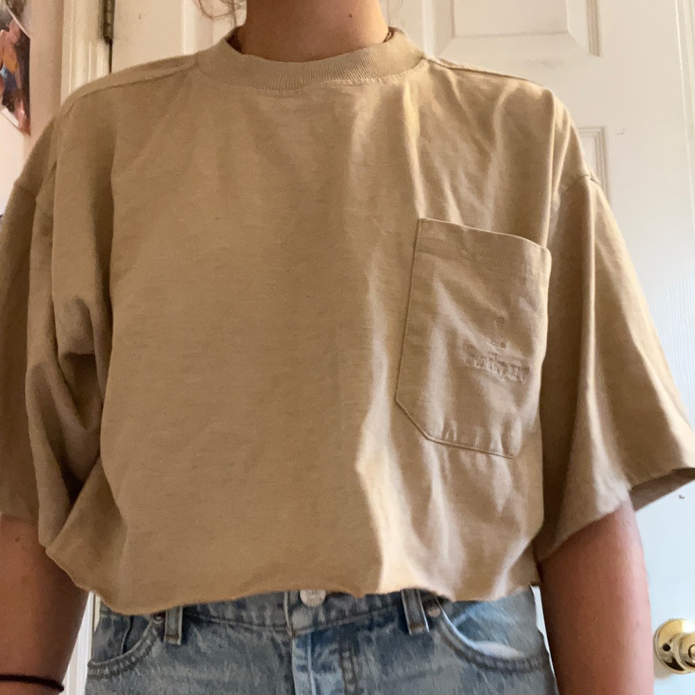 Mens Sz large, hand cropped tshirt